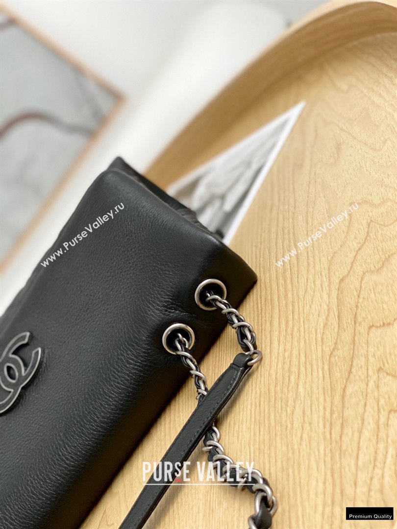 Chanel Deer Grained Calfskin Flap Shoulder Bag Black (yingfeng-21012730)