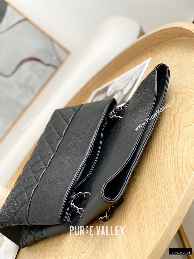 Chanel Deer Grained Calfskin Flap Shoulder Bag Black (yingfeng-21012730)
