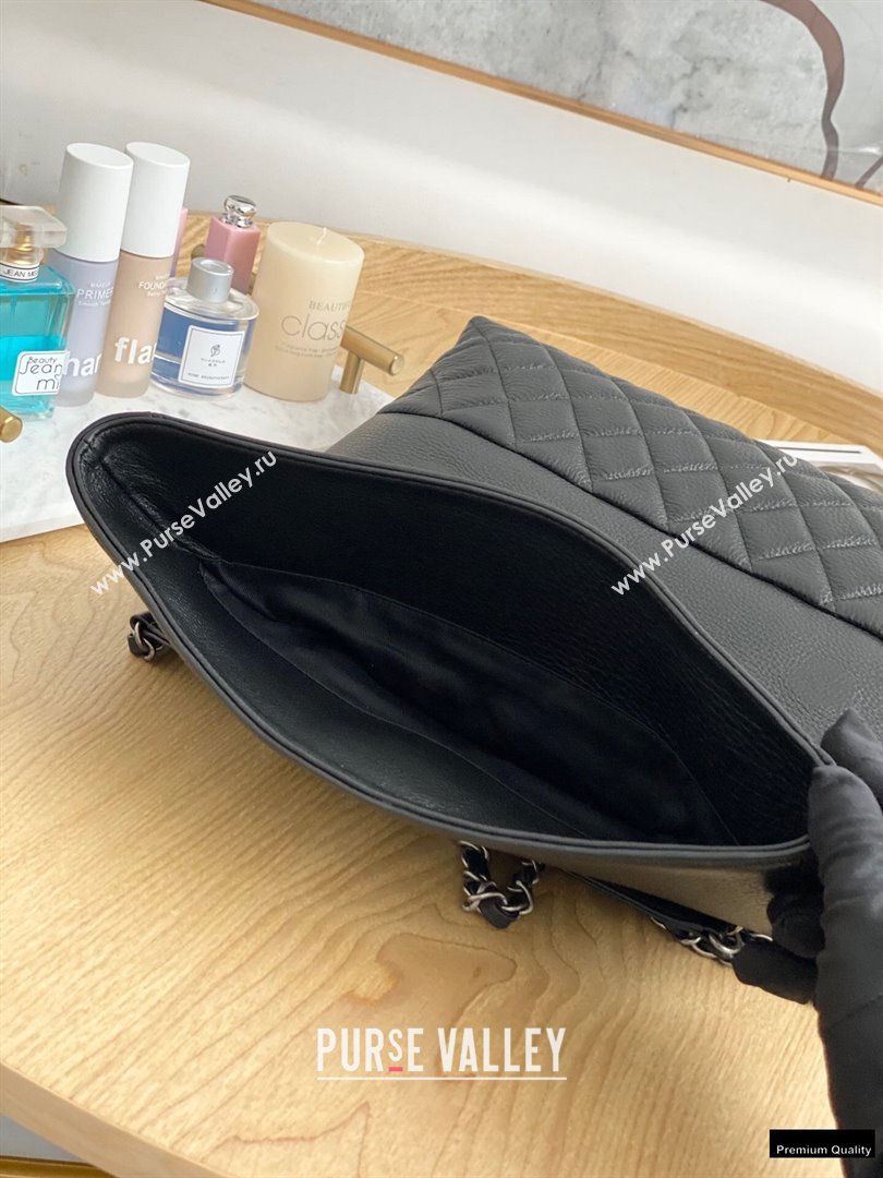 Chanel Deer Grained Calfskin Flap Shoulder Bag Black (yingfeng-21012730)