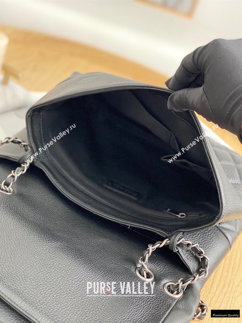Chanel Deer Grained Calfskin Flap Shoulder Bag Black (yingfeng-21012730)