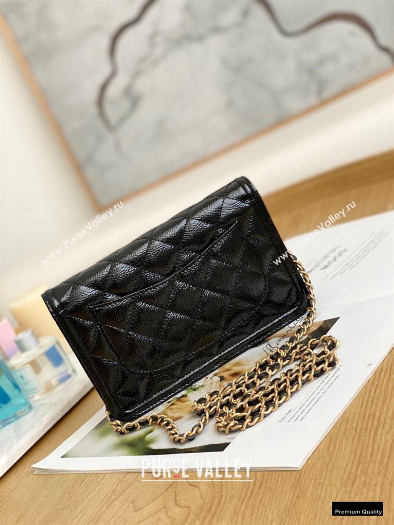 Chanel Crumpled Calfskin Wallet on Chain WOC Bag Black 2021 (yingfeng-21012213)