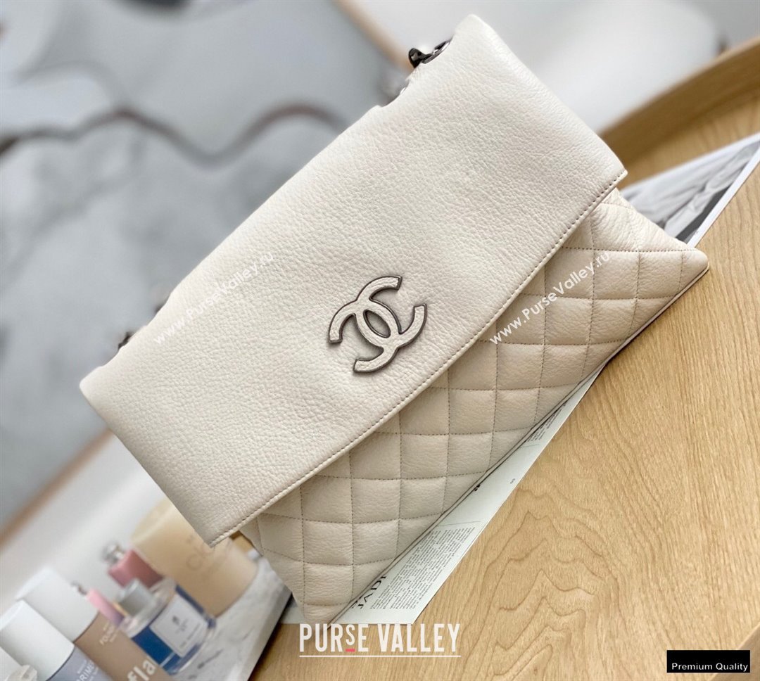Chanel Deer Grained Calfskin Flap Shoulder Bag White (yingfeng-21012732)