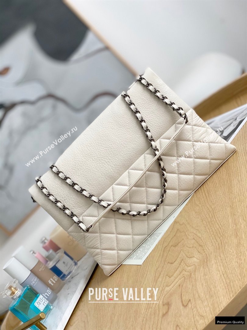 Chanel Deer Grained Calfskin Flap Shoulder Bag White (yingfeng-21012732)