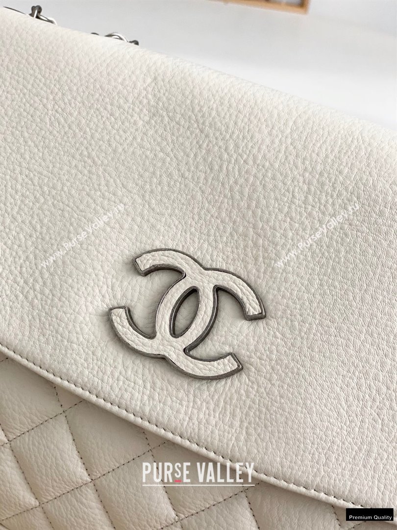 Chanel Deer Grained Calfskin Flap Shoulder Bag White (yingfeng-21012732)