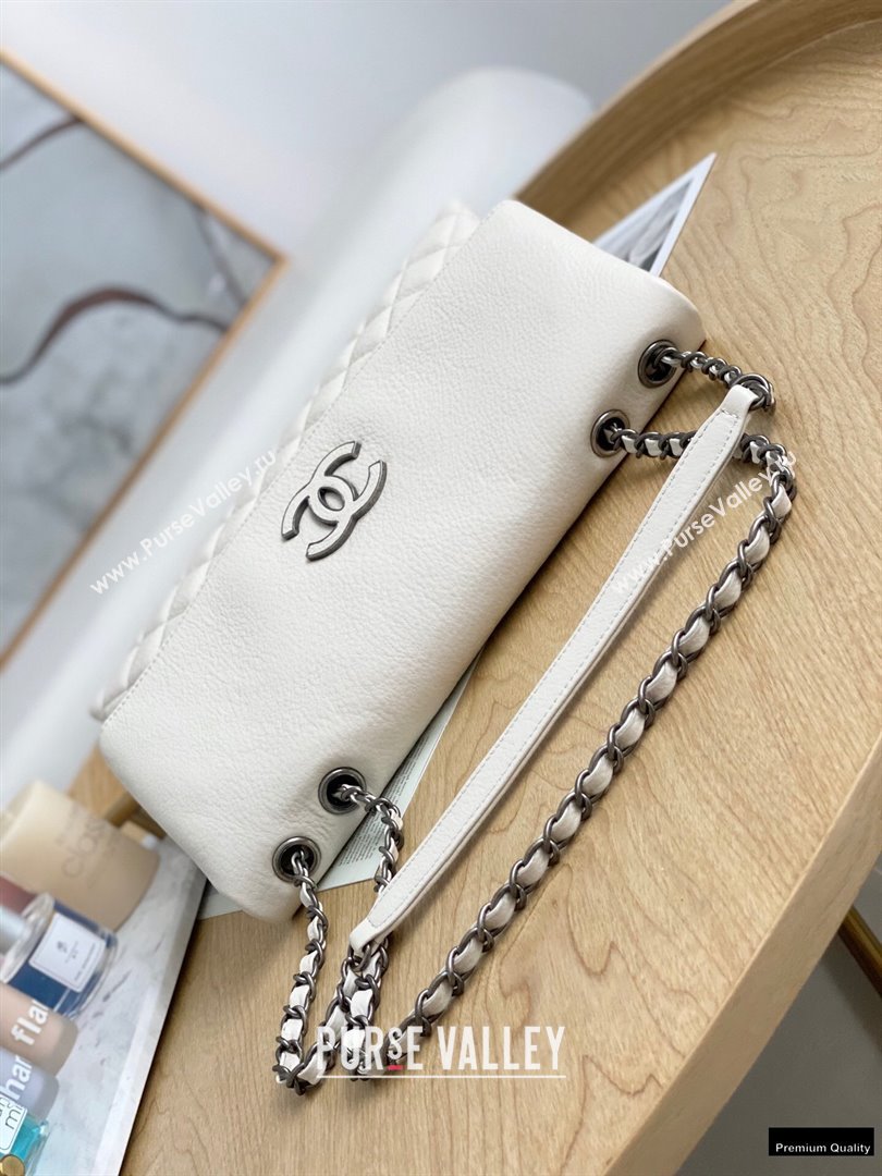 Chanel Deer Grained Calfskin Flap Shoulder Bag White (yingfeng-21012732)