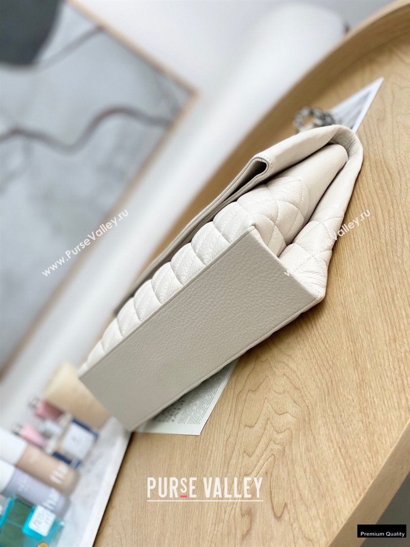 Chanel Deer Grained Calfskin Flap Shoulder Bag White (yingfeng-21012732)