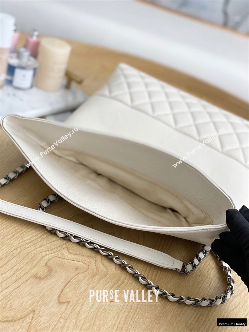 Chanel Deer Grained Calfskin Flap Shoulder Bag White (yingfeng-21012732)