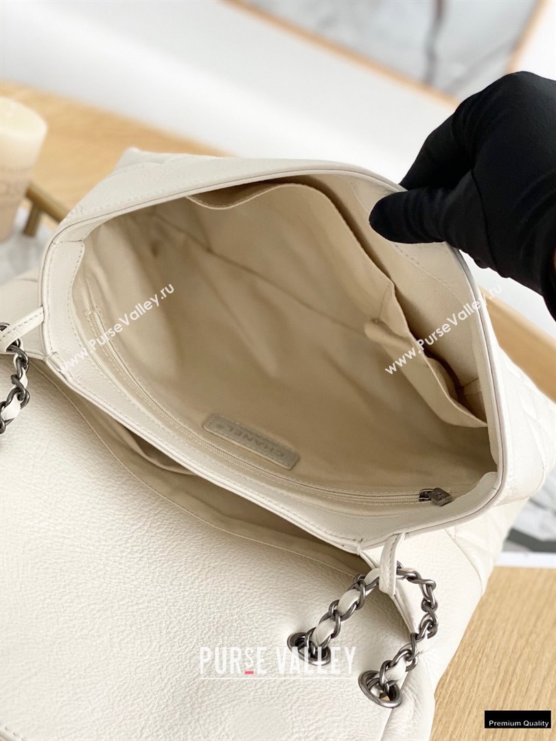 Chanel Deer Grained Calfskin Flap Shoulder Bag White (yingfeng-21012732)