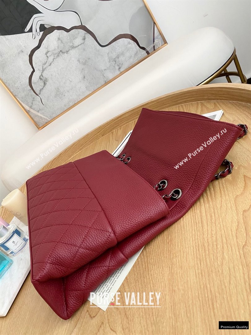 Chanel Deer Grained Calfskin Flap Shoulder Bag Red (yingfeng-21012733)