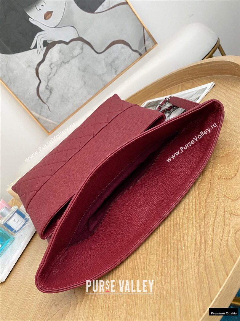 Chanel Deer Grained Calfskin Flap Shoulder Bag Red (yingfeng-21012733)