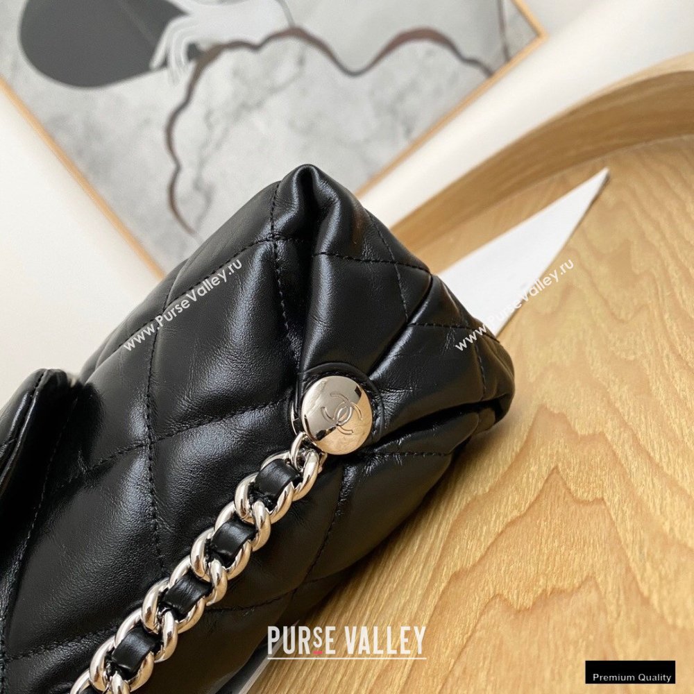 Chanel Big Bang Metallic Crumpled Calfskin Flap Bag A91976 Black (yingfeng-21012211)