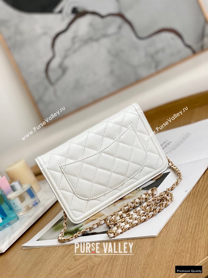 Chanel Crumpled Calfskin Wallet on Chain WOC Bag White 2021 (yingfeng-21012215)