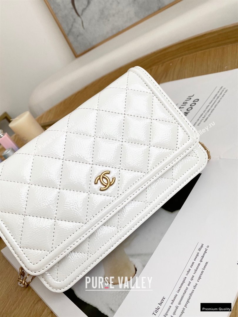 Chanel Crumpled Calfskin Wallet on Chain WOC Bag White 2021 (yingfeng-21012215)