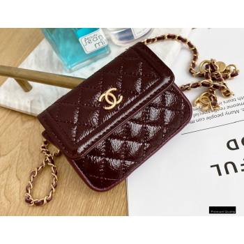 Chanel Crumpled Calfskin Waist Bag Burgundy 2021 (yingfeng-21012217)