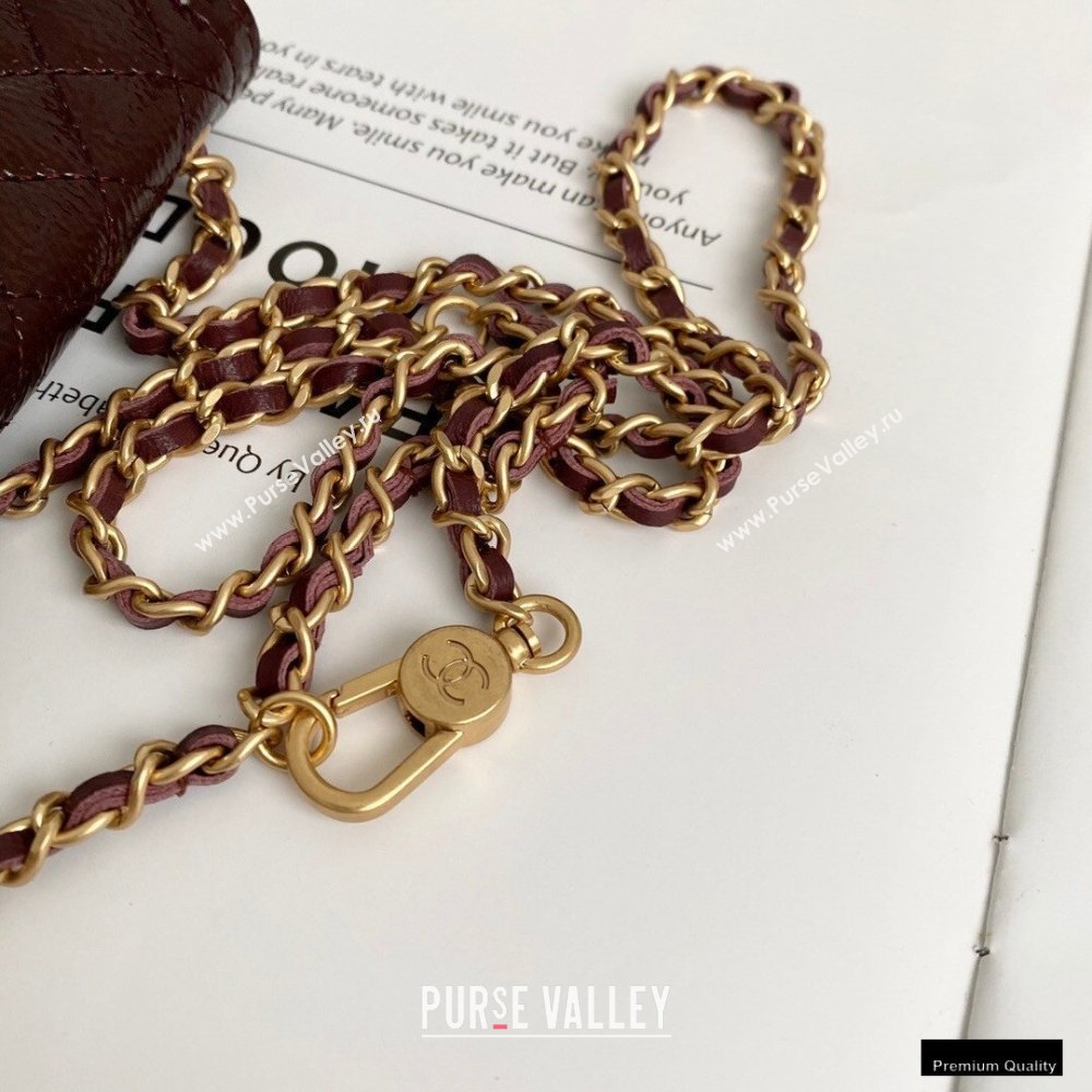 Chanel Crumpled Calfskin Waist Bag Burgundy 2021 (yingfeng-21012217)