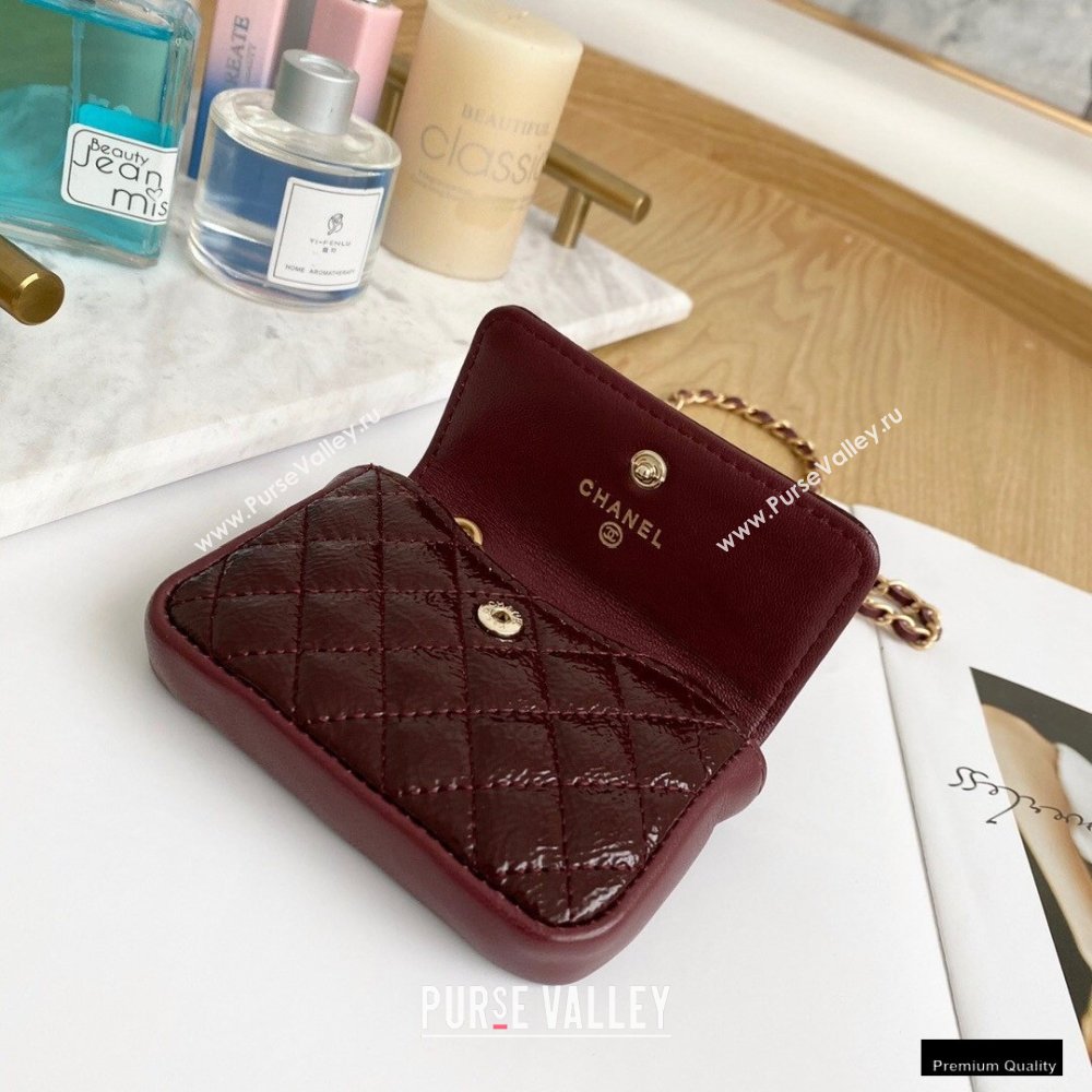 Chanel Crumpled Calfskin Waist Bag Burgundy 2021 (yingfeng-21012217)