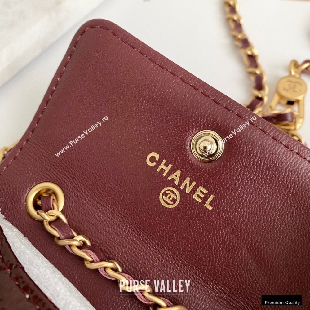 Chanel Crumpled Calfskin Waist Bag Burgundy 2021 (yingfeng-21012217)