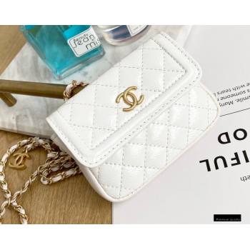 Chanel Crumpled Calfskin Waist Bag White 2021 (yingfeng-21012218)