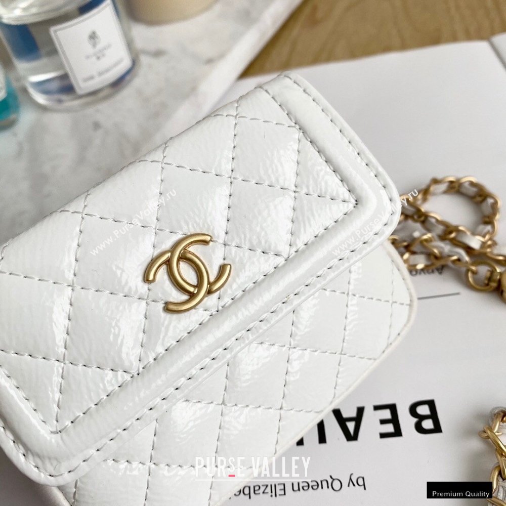 Chanel Crumpled Calfskin Waist Bag White 2021 (yingfeng-21012218)