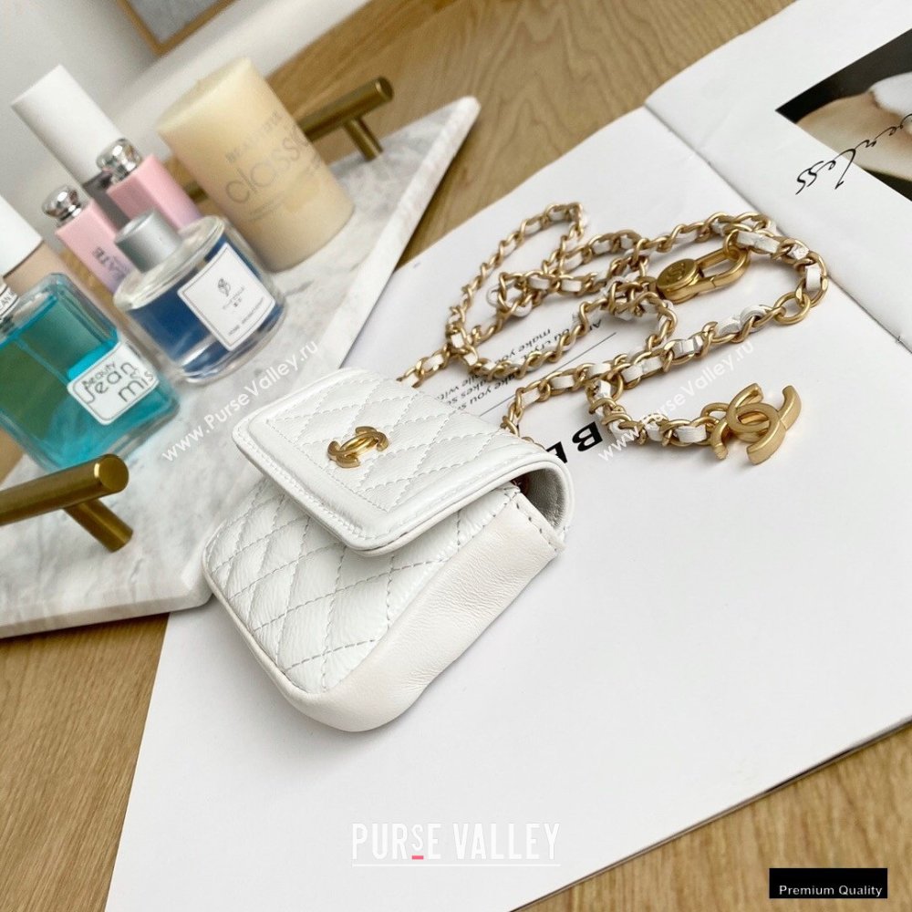 Chanel Crumpled Calfskin Waist Bag White 2021 (yingfeng-21012218)