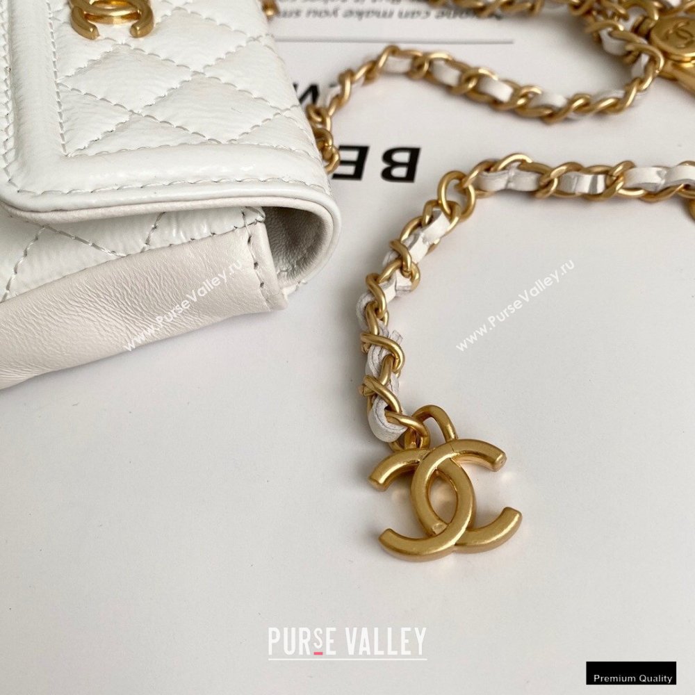 Chanel Crumpled Calfskin Waist Bag White 2021 (yingfeng-21012218)