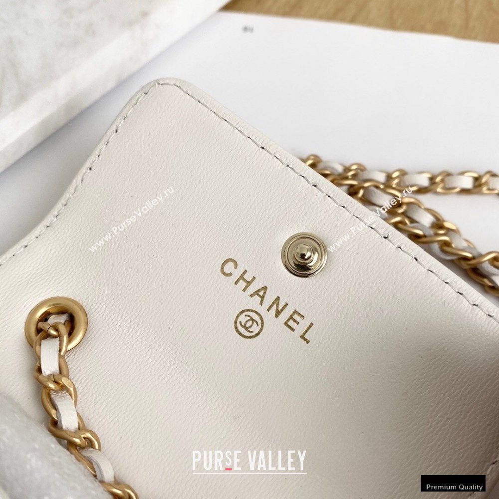 Chanel Crumpled Calfskin Waist Bag White 2021 (yingfeng-21012218)