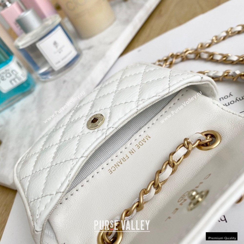 Chanel Crumpled Calfskin Waist Bag White 2021 (yingfeng-21012218)