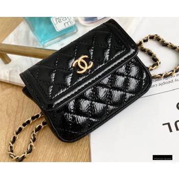 Chanel Crumpled Calfskin Waist Bag Black 2021 (yingfeng-21012216)