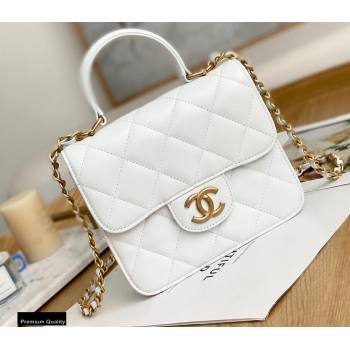 Chanel Mini Classic Flap Bag with Top Handle White 2021 (yingfeng-21012208)