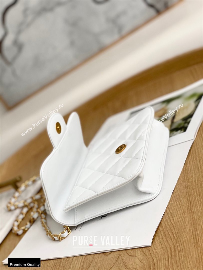 Chanel Mini Classic Flap Bag with Top Handle White 2021 (yingfeng-21012208)