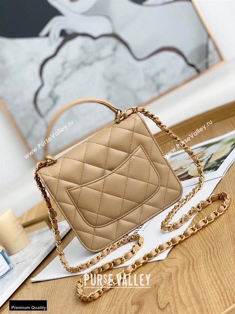 Chanel Mini Classic Flap Bag with Top Handle Beige 2021 (yingfeng-21012209)