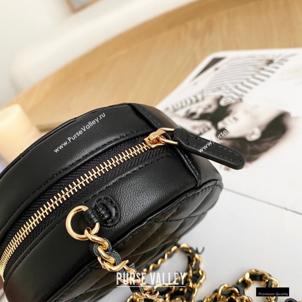 Chanel Zirconium Crystal CC Logo Round Clutch with Chain Bag AP1944 Black 2021 (yingfeng-21012223)
