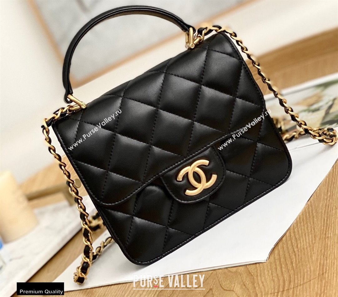 Chanel Mini Classic Flap Bag with Top Handle Black 2021 (yingfeng-21012206)