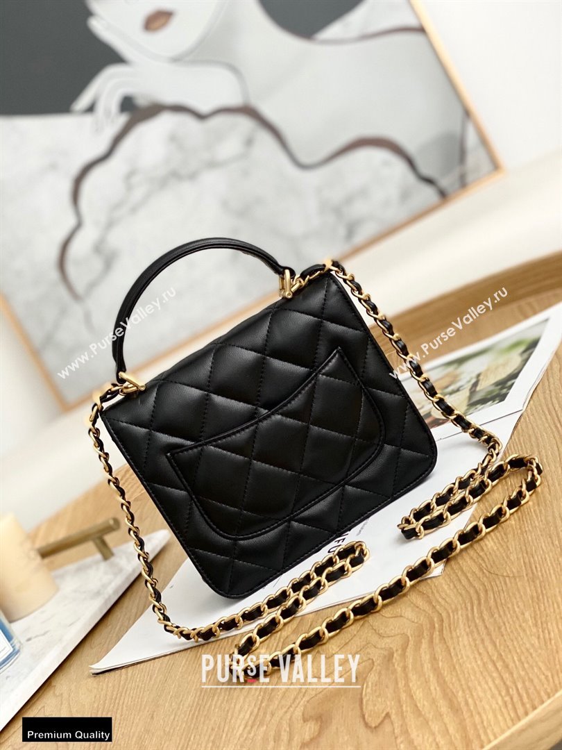 Chanel Mini Classic Flap Bag with Top Handle Black 2021 (yingfeng-21012206)