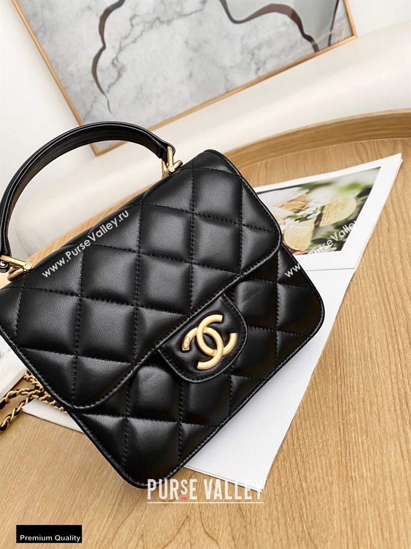 Chanel Mini Classic Flap Bag with Top Handle Black 2021 (yingfeng-21012206)