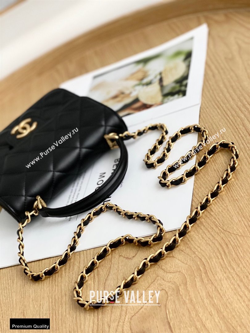 Chanel Mini Classic Flap Bag with Top Handle Black 2021 (yingfeng-21012206)