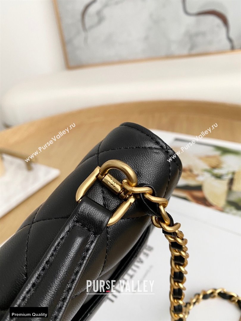 Chanel Mini Classic Flap Bag with Top Handle Black 2021 (yingfeng-21012206)