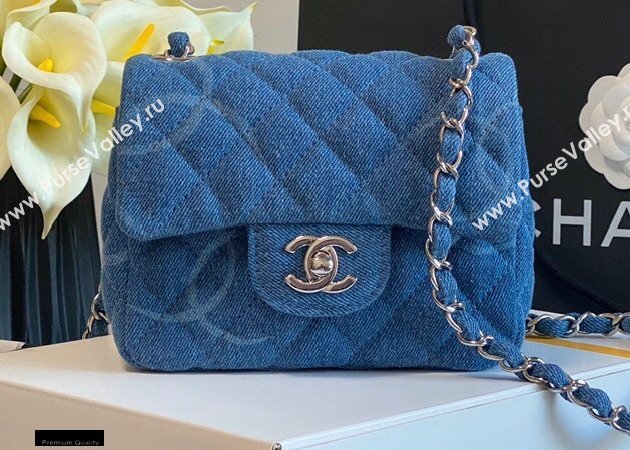 Chanel Denim Classic Flap Mini Bag Blue 2021 (jiyuan-21012706)