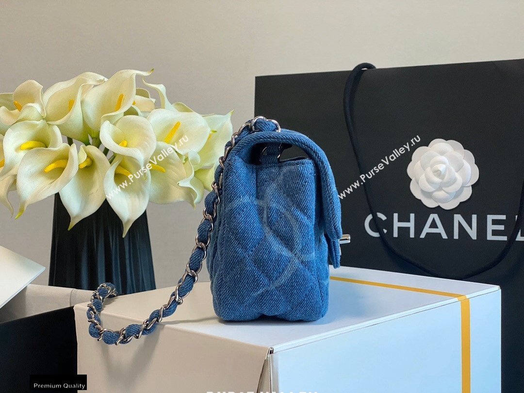 Chanel Denim Classic Flap Mini Bag Blue 2021 (jiyuan-21012706)