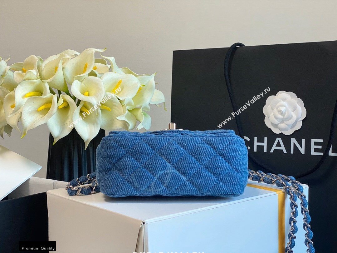 Chanel Denim Classic Flap Mini Bag Blue 2021 (jiyuan-21012706)
