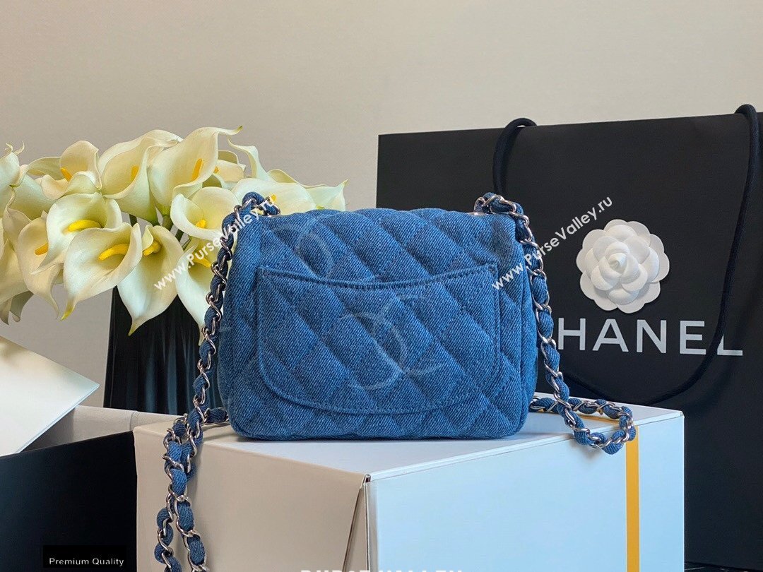Chanel Denim Classic Flap Mini Bag Blue 2021 (jiyuan-21012706)