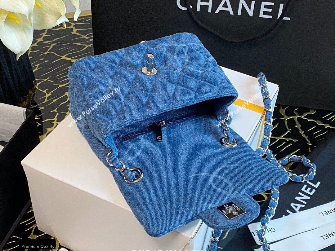 Chanel Denim Classic Flap Mini Bag Blue 2021 (jiyuan-21012706)