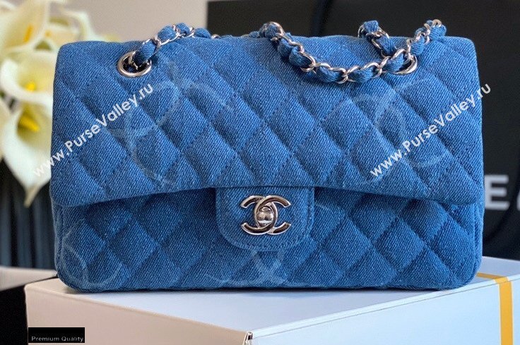 Chanel Denim Classic Flap Medium Bag Blue 2021 (jiyuan-21012705)