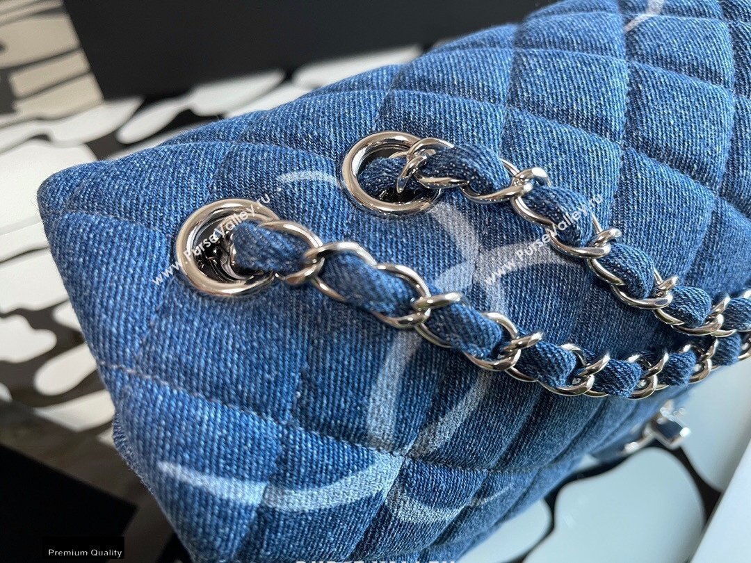 Chanel Denim Classic Flap Jumbo/Large Bag Blue 2021 (jiyuan-21012704)