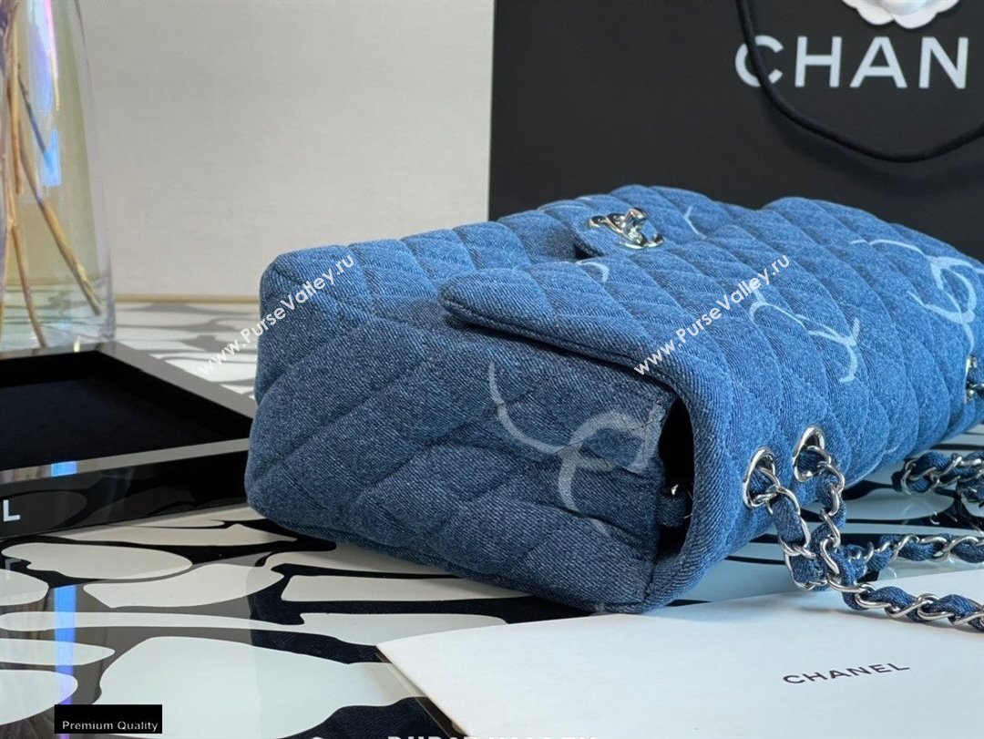 Chanel Denim Classic Flap Jumbo/Large Bag Blue 2021 (jiyuan-21012704)