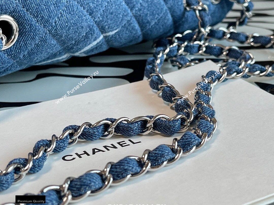 Chanel Denim Classic Flap Jumbo/Large Bag Blue 2021 (jiyuan-21012704)