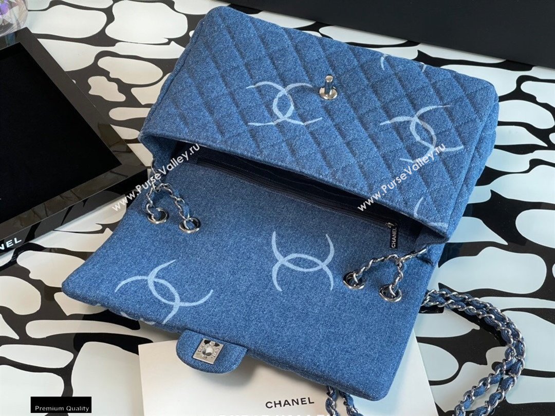 Chanel Denim Classic Flap Jumbo/Large Bag Blue 2021 (jiyuan-21012704)