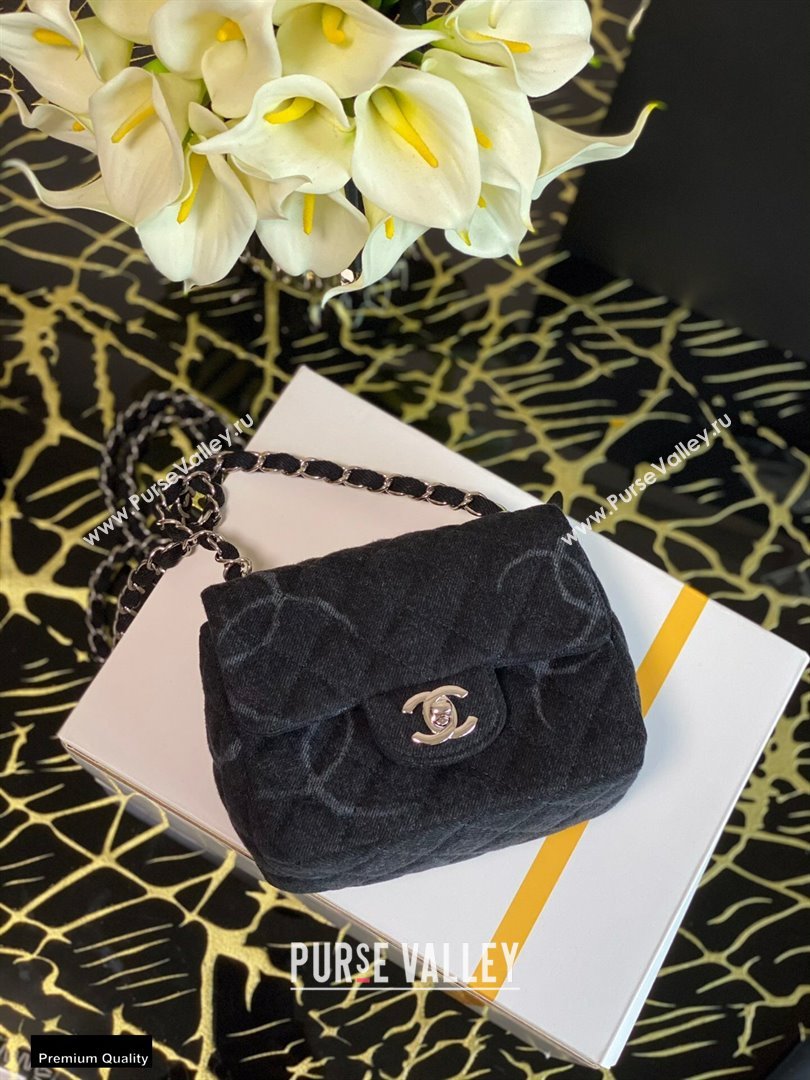 Chanel Denim Classic Flap Mini Bag Black 2021 (jiyuan-21012703)