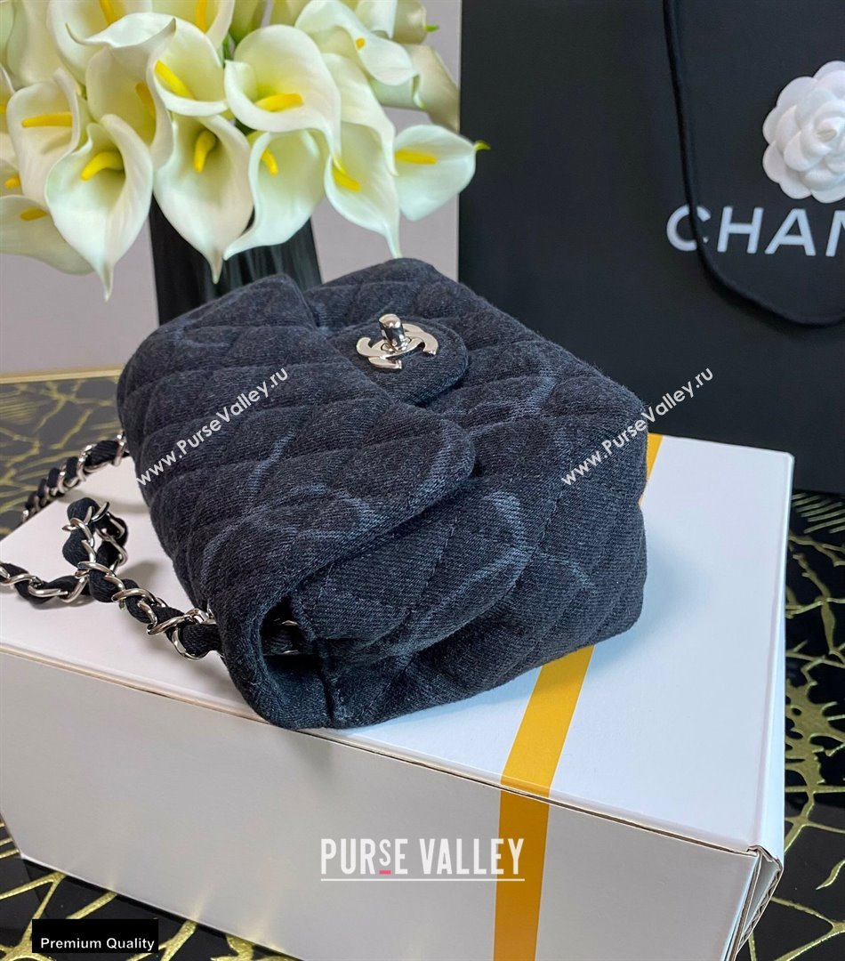 Chanel Denim Classic Flap Mini Bag Black 2021 (jiyuan-21012703)