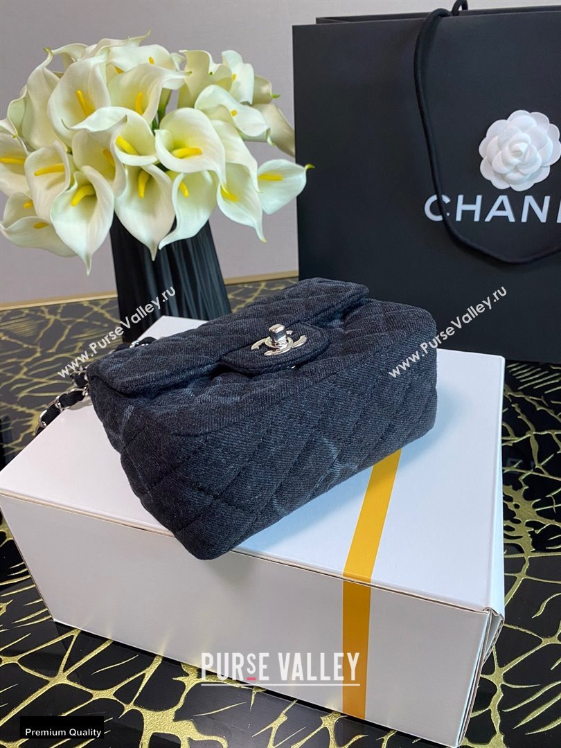 Chanel Denim Classic Flap Mini Bag Black 2021 (jiyuan-21012703)